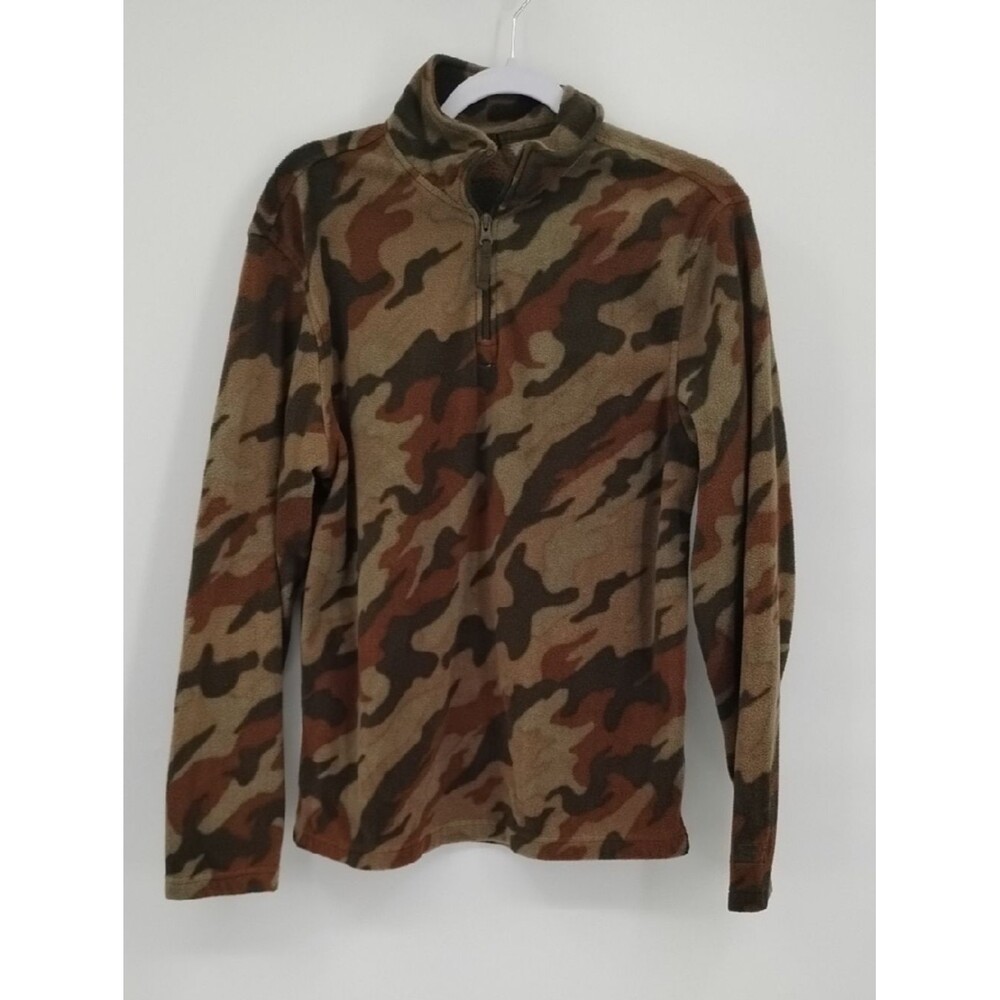 STARTER Men's Camo Quarter-Zip Pullover in Brown and Green Small